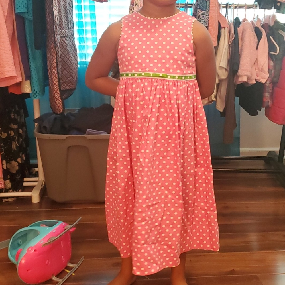 Peaches 'n cream Pink Polka dotted dress
